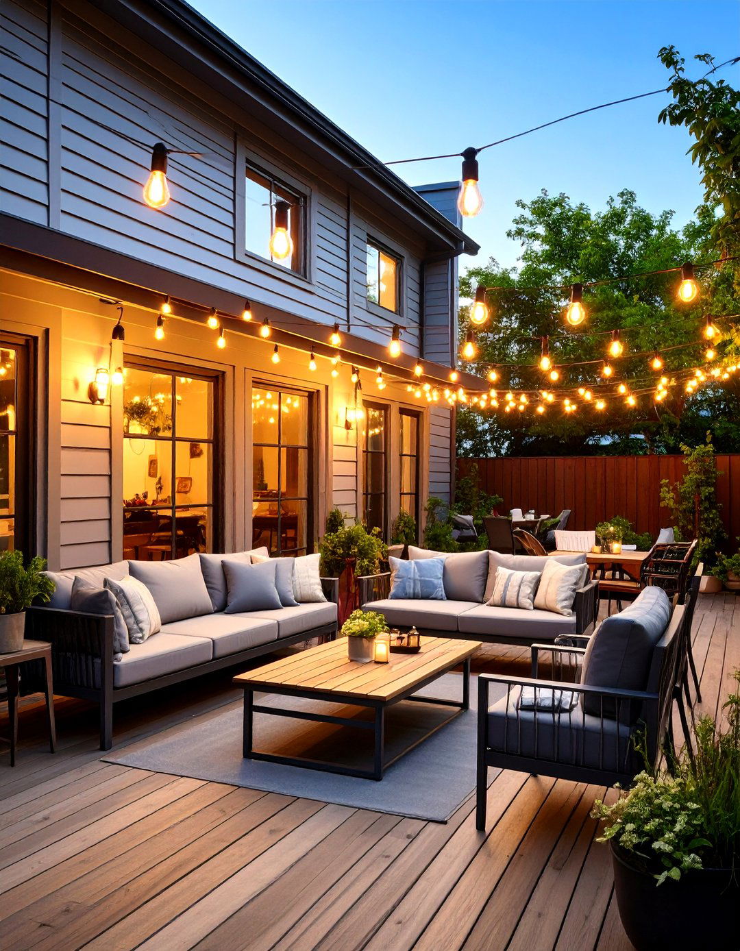 Solar Powered Patio String Lights - 25 patio decor ideas