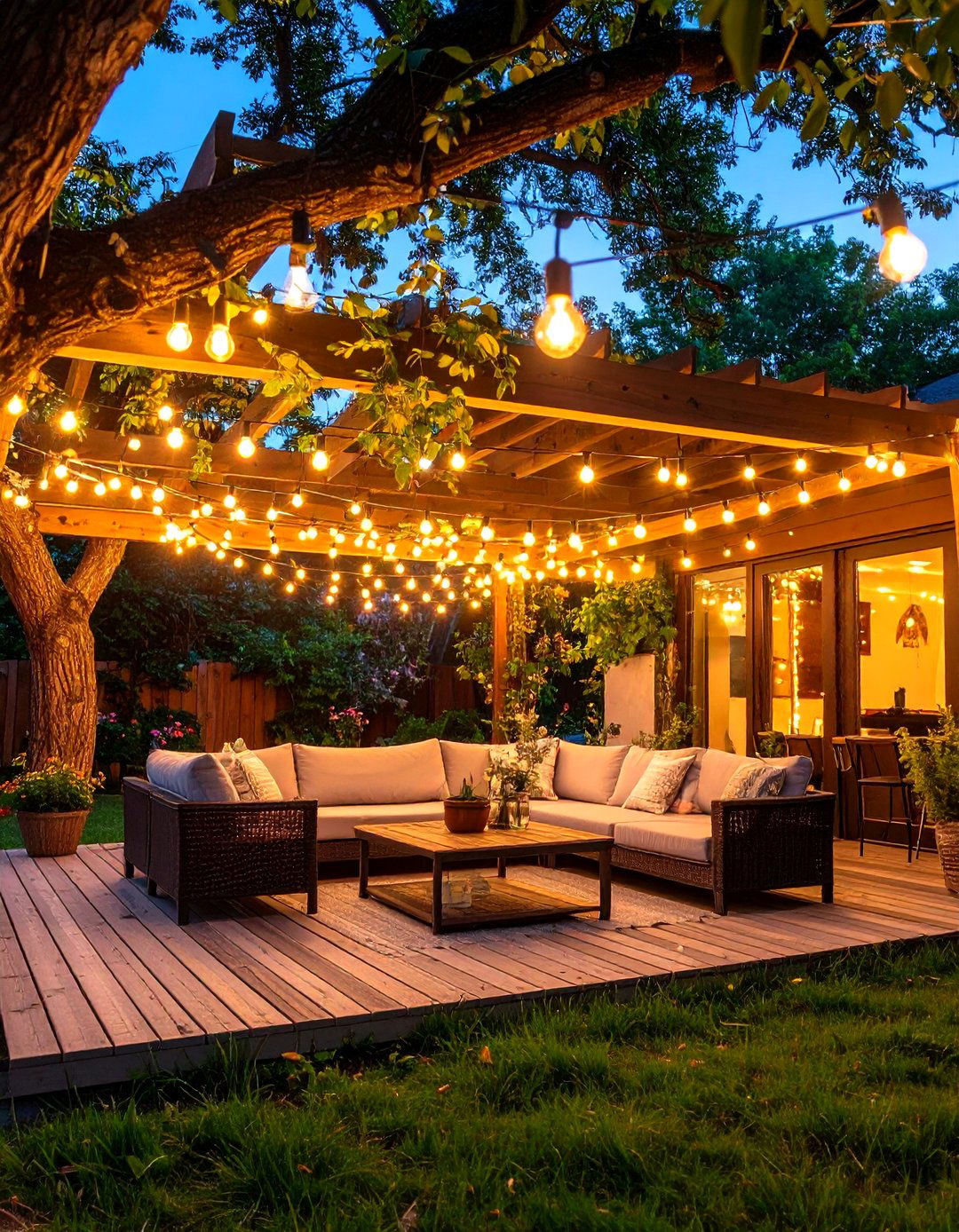 Solar String Lights Set the Mood Sustainably - 25 outdoor living room ideas
