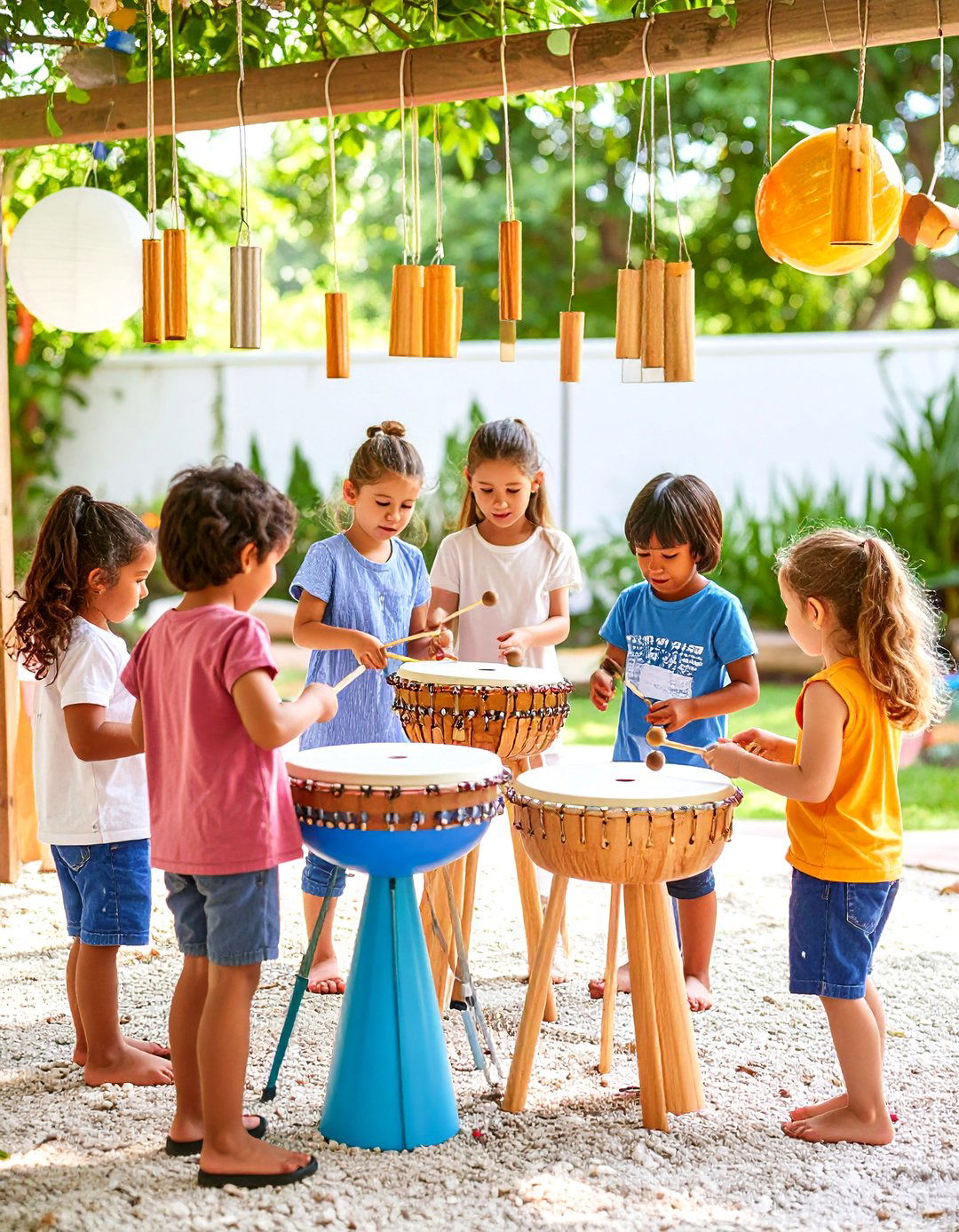 Sound Garden for Musical Exploration - 25 eyfs outdoor area ideas