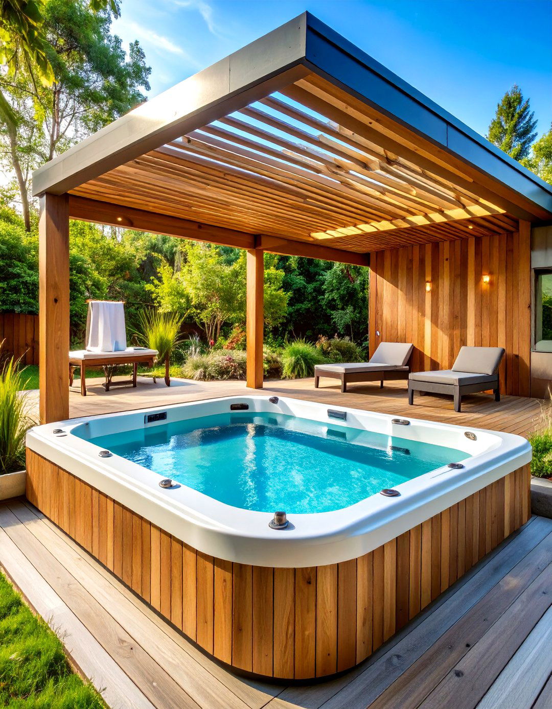 Spa Ready Pavilion With Built In Hot Tub - 25 outdoor pavilion ideas