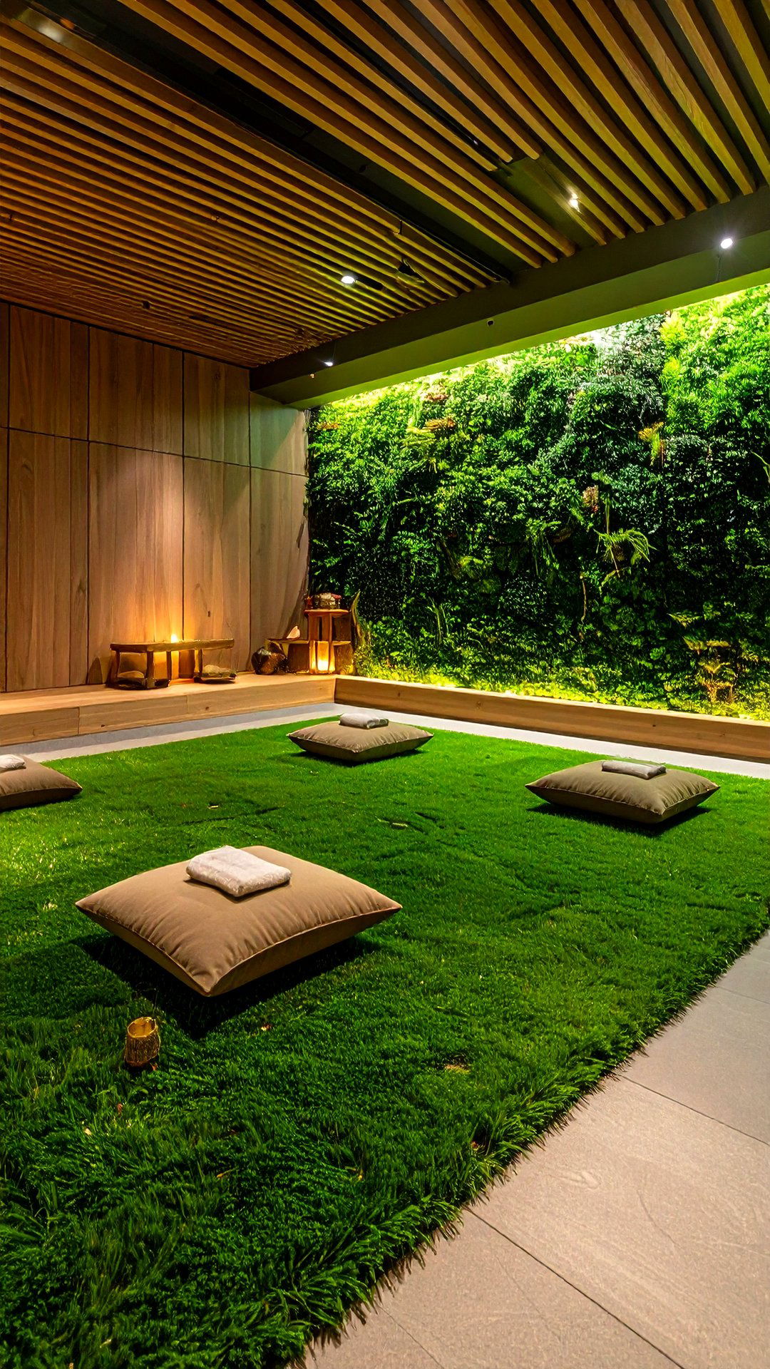 Spa Zen Artificial Grass Wall Corner - 25 artificial grass wall design ideas