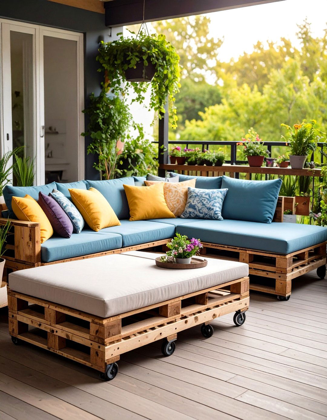 Space Saving Pallet Sofa Sectional - 25 pallet furniture ideas