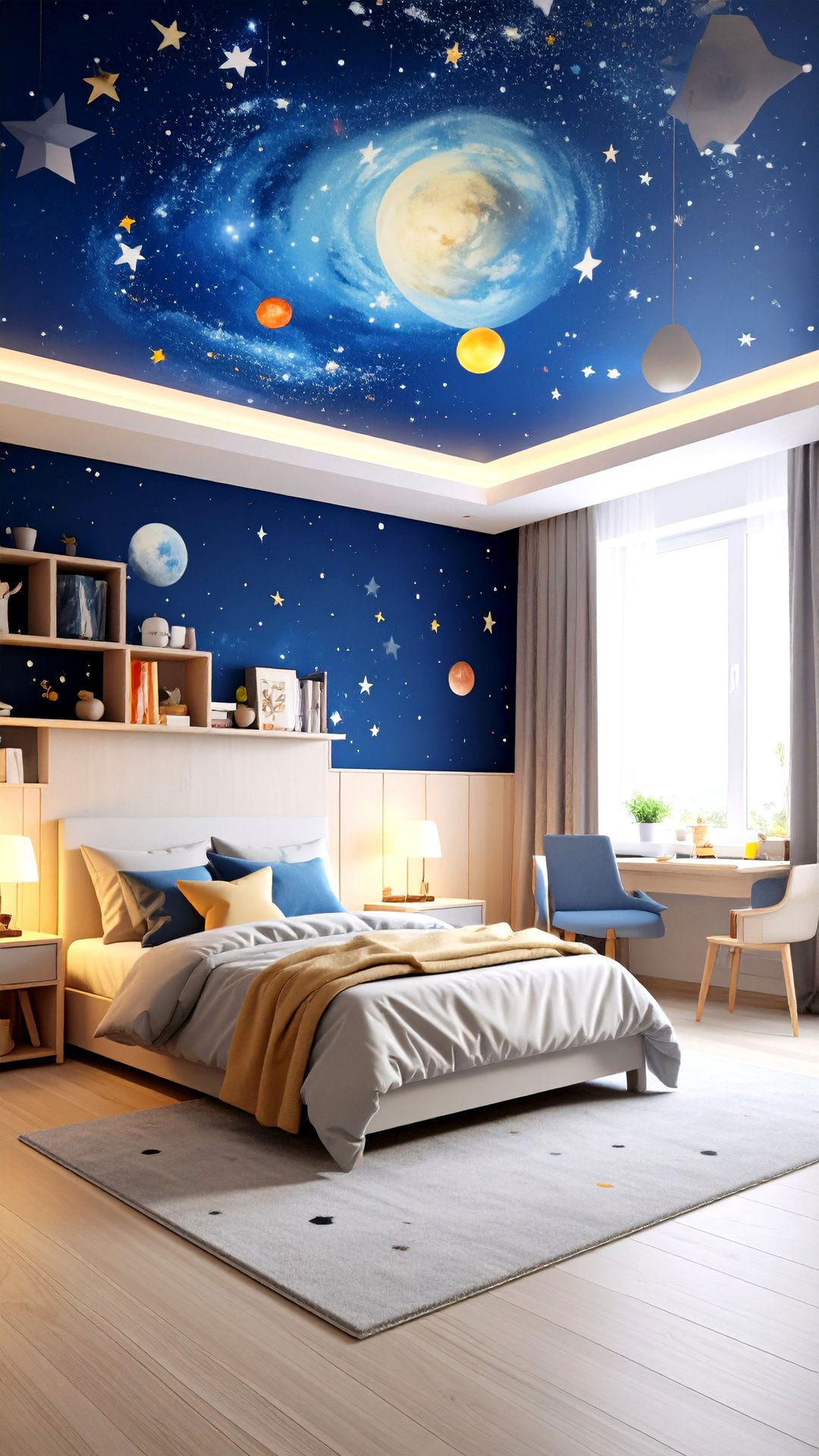 Space Themed Galaxy Night Boys Room Paint - 25 boys room paint ideas