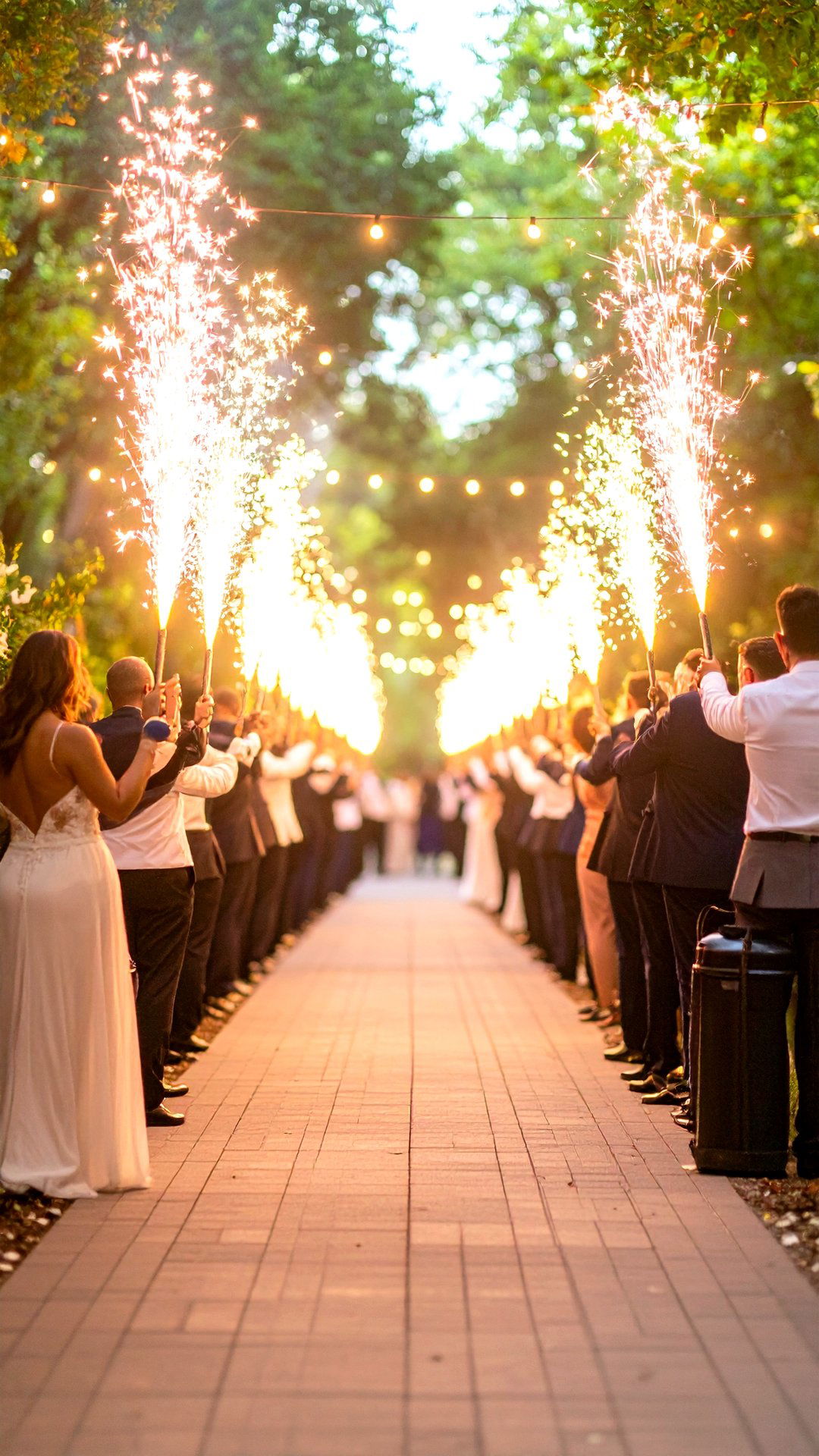 Sparkler Lit Wedding Farewell Line - 25 classic wedding ideas