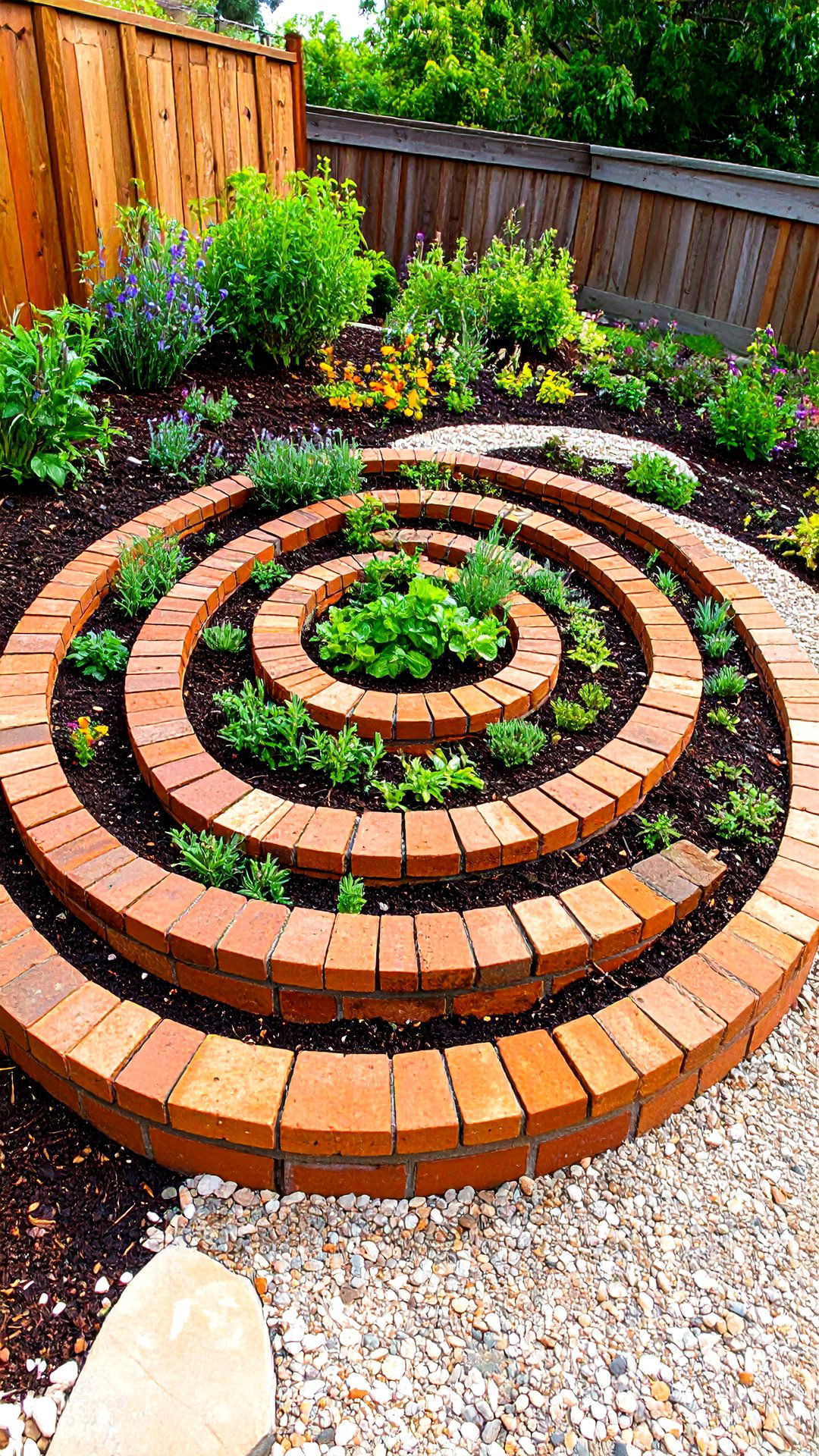 Spiral Herb Garden Brick Edging - 25 brick edging ideas