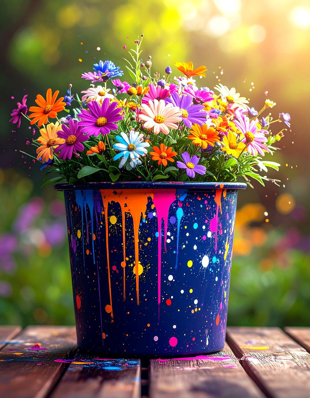 Splatter Paint Pot - 25 painted pot ideas