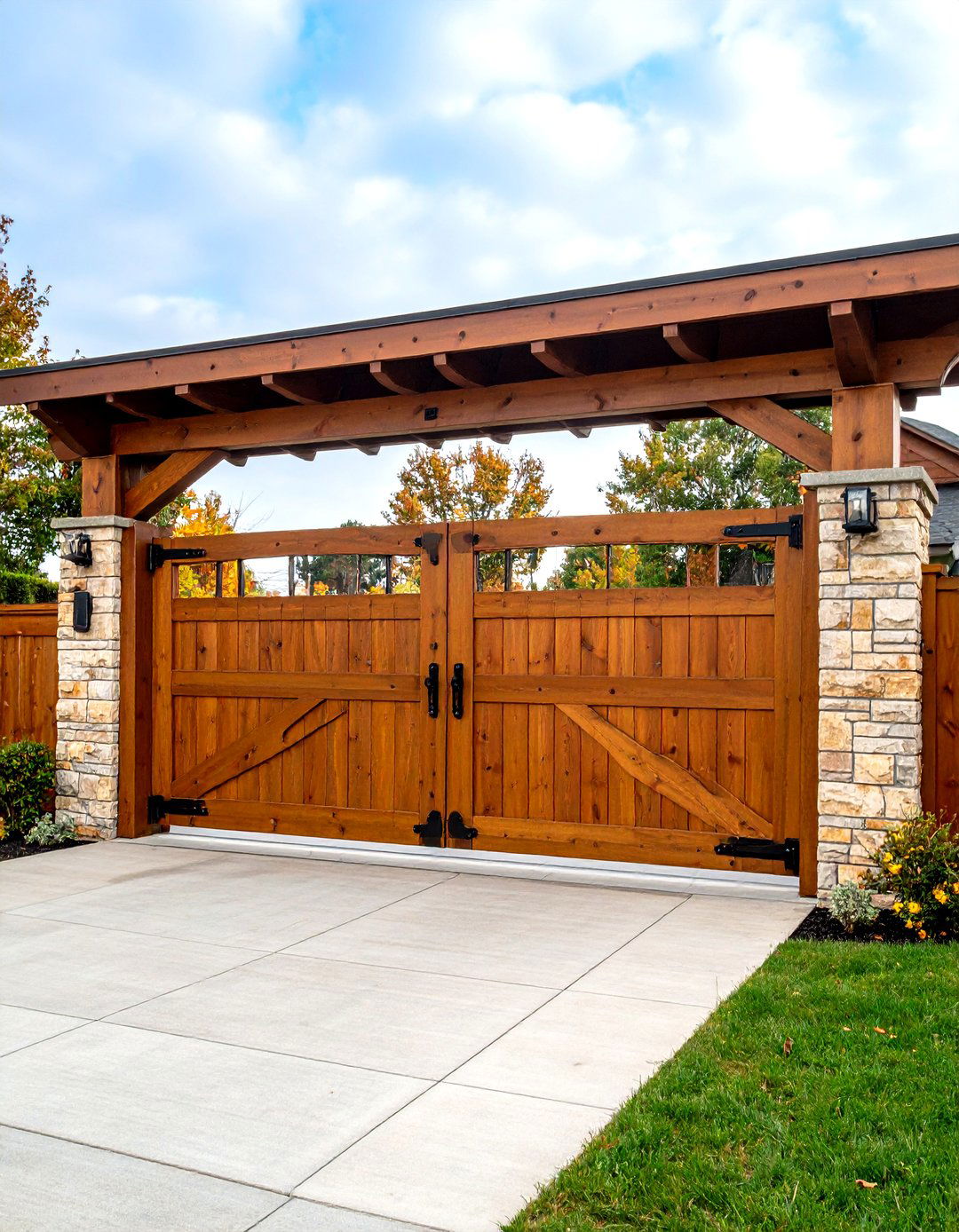 Split Rail Ranch Style Driveway Gate - 25 driveway gate ideas