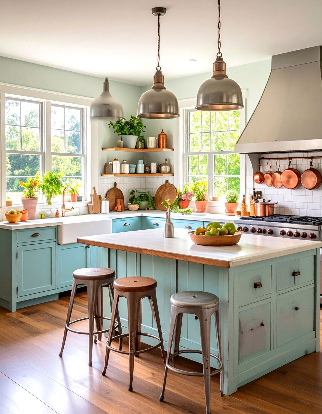 Sprinkle in Galvanized Metal Accents for Utility Chic - 25 farmhouse kitchen ideas
