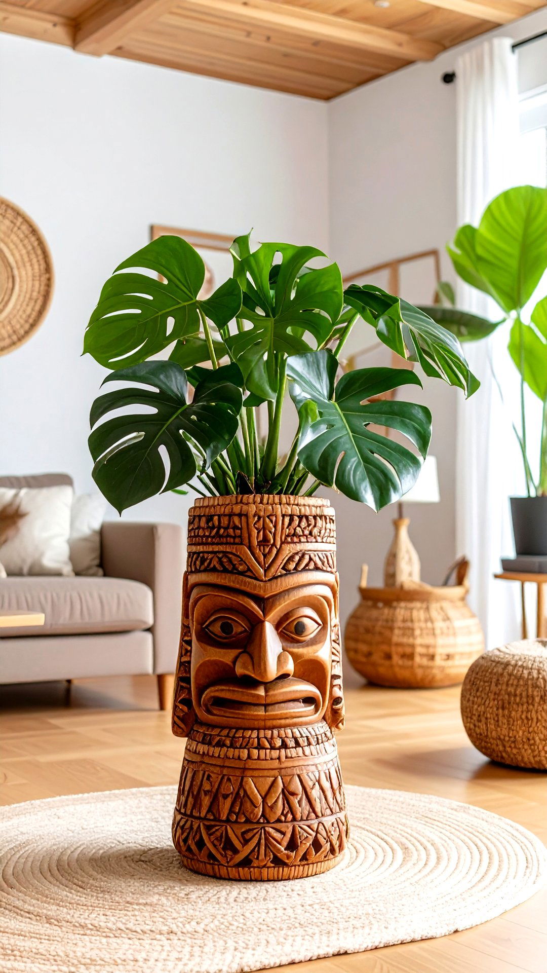 Sprinkle in Tiki Inspired Planters for Exotic Flair - 25 1950s living room ideas
