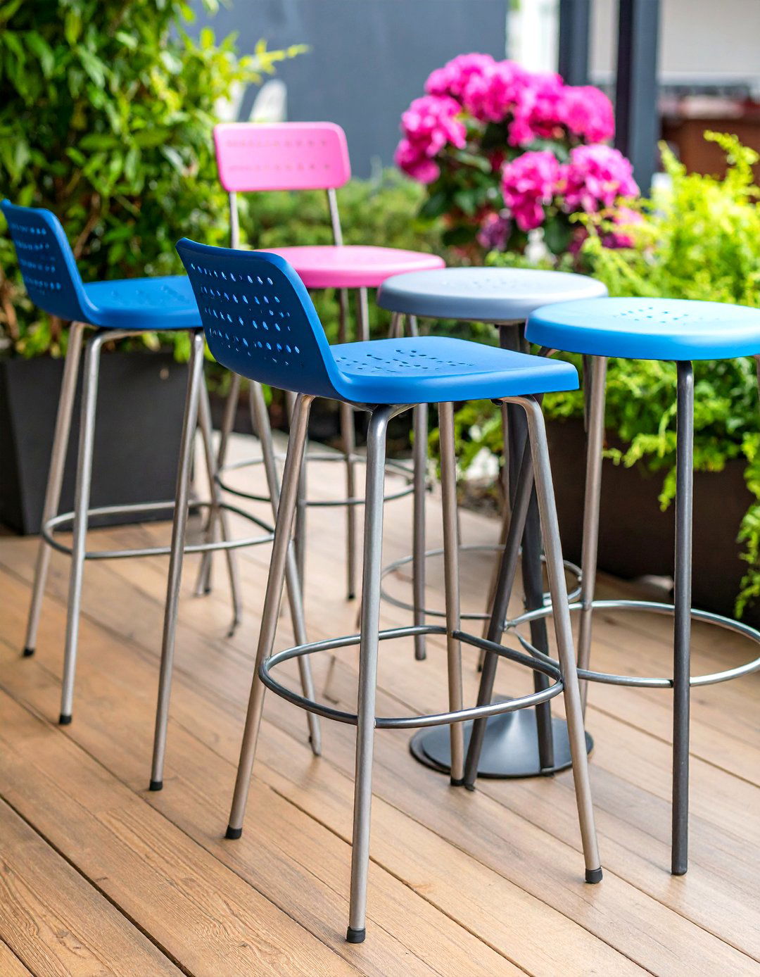 Stackable Bar Stool Outdoor Seating for Tight Decks - 25 outdoor seating ideas