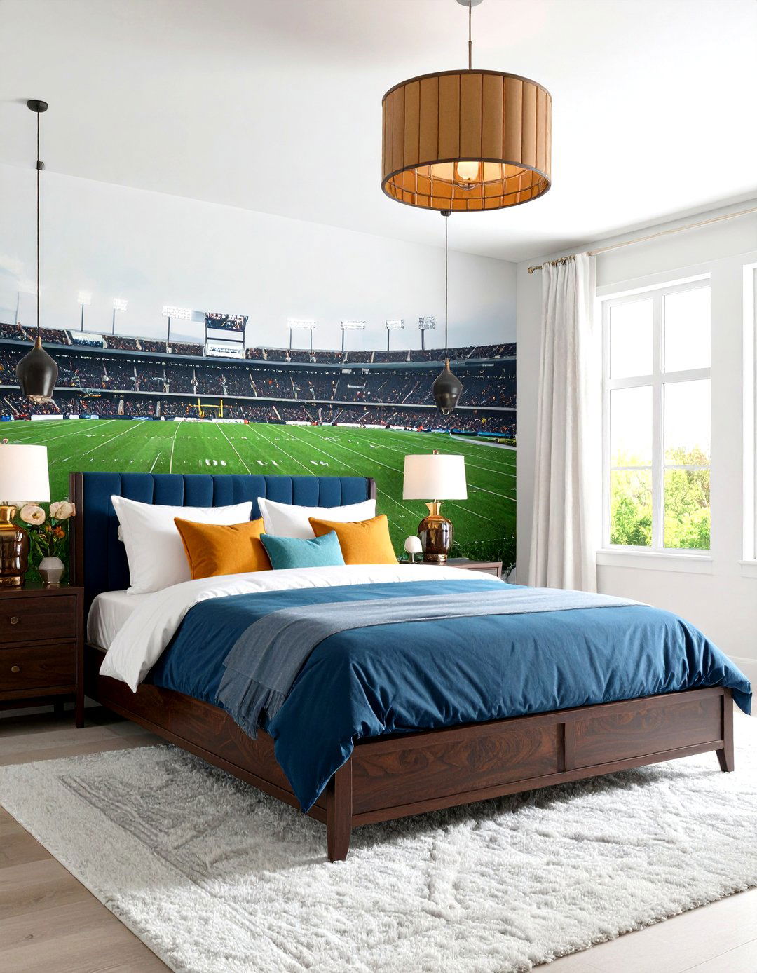 Stadium Mural Wallpaper for Match Day Immersion - 25 football room decor ideas