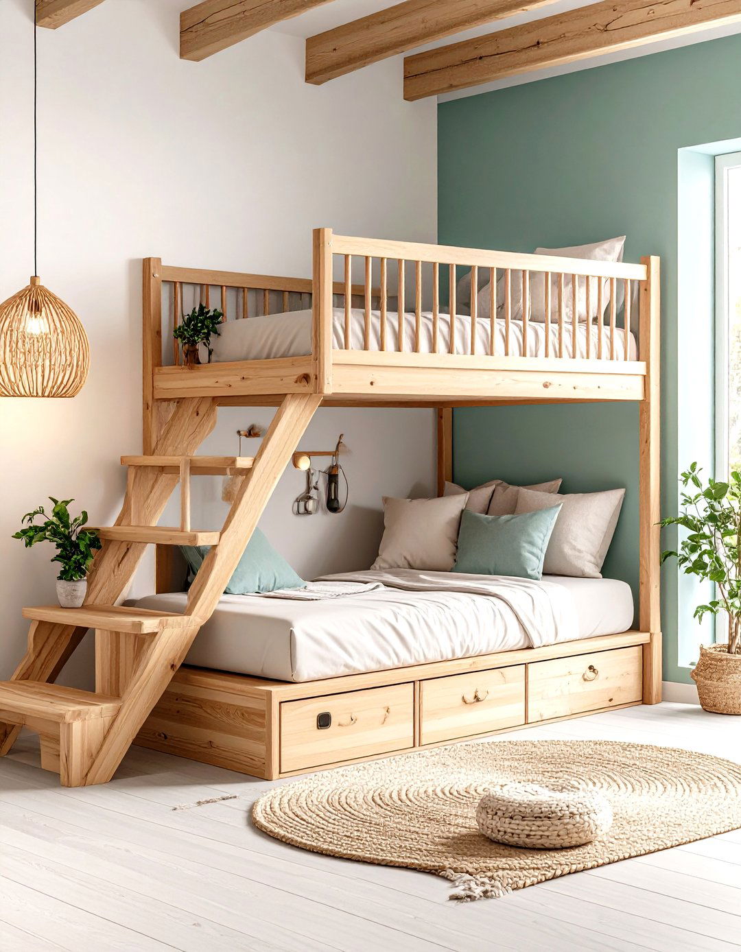 Stair Storage Loft Daybed Tucks Under a Raised Platform - 25 daybed ideas for small spaces