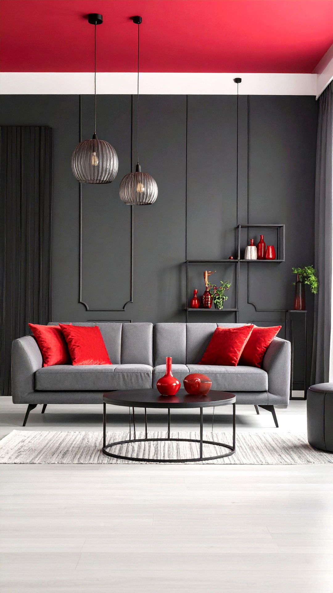 Statement Accent Wall Sets the Living Rooms Tone - 25 black and red living room ideas