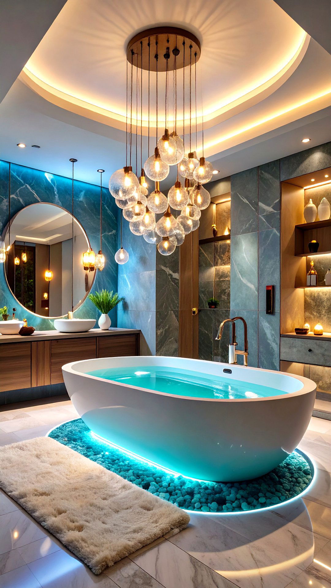 Statement Bathroom Lighting Layers - 25 aesthetic bathroom ideas