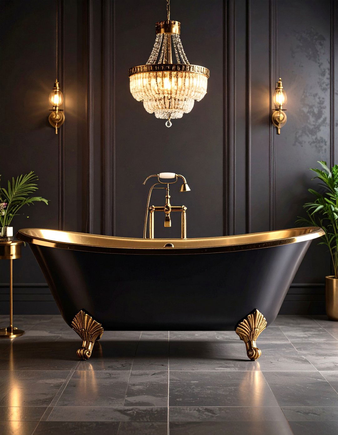 Statement Bathtubs with Enamel Color Bands - 25 art deco bathroom ideas
