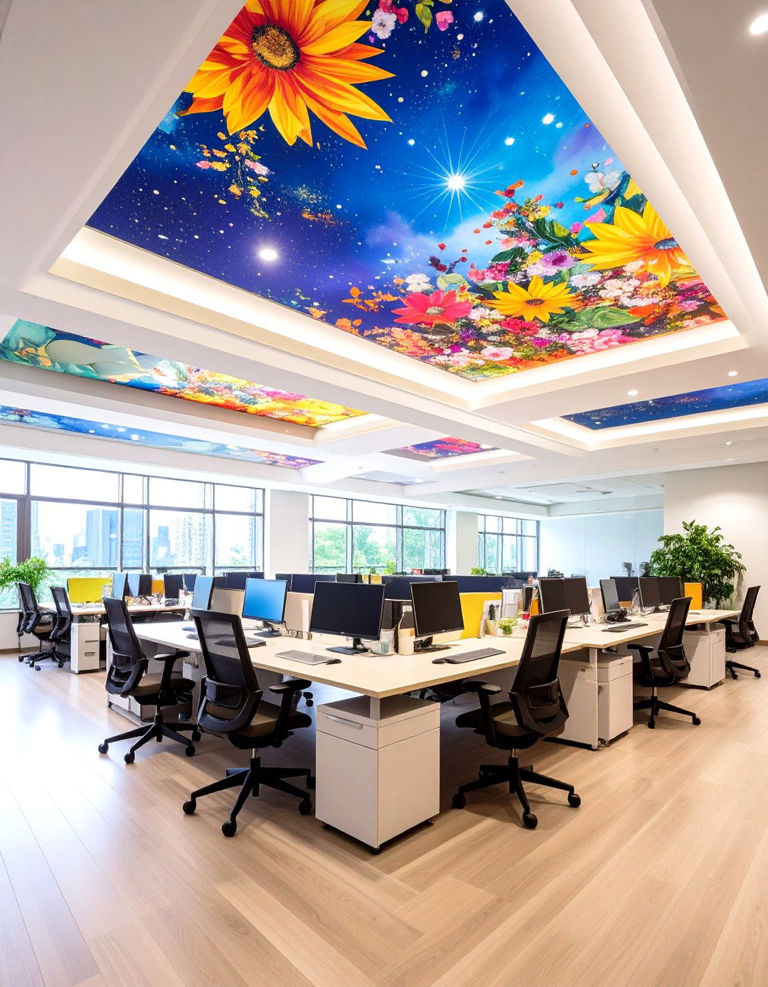 Statement Ceiling Office Wallpaperthe Fifth Wall - 25 office wallpaper ideas