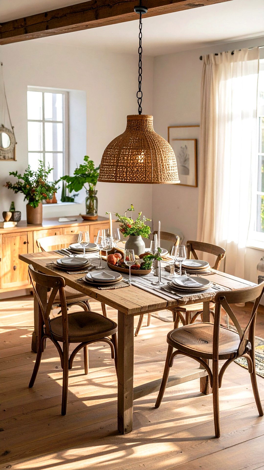 Statement Lighting Crowns the Cottage Dining Room Ambiance - 25 cottage dining room ideas