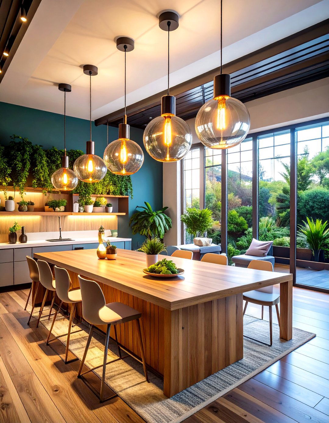 Statement Pendants Elevate Functional Hotspots - 25 basement lighting ideas