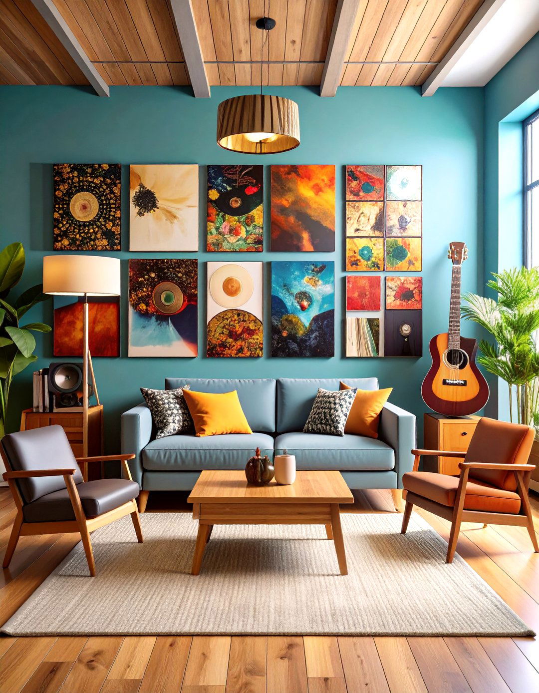 Statement Wall Art to Showcase Personality in a Music Room - 25 music room ideas
