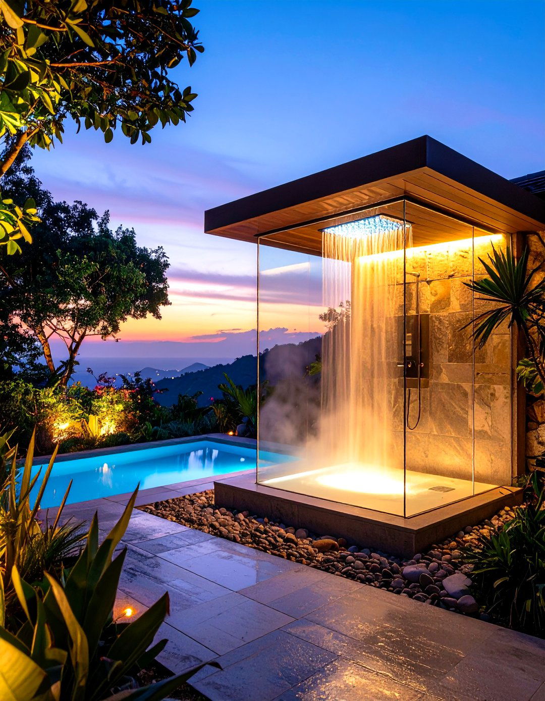 Steam Mist Luxury Outdoor Shower - 25 outdoor shower ideas