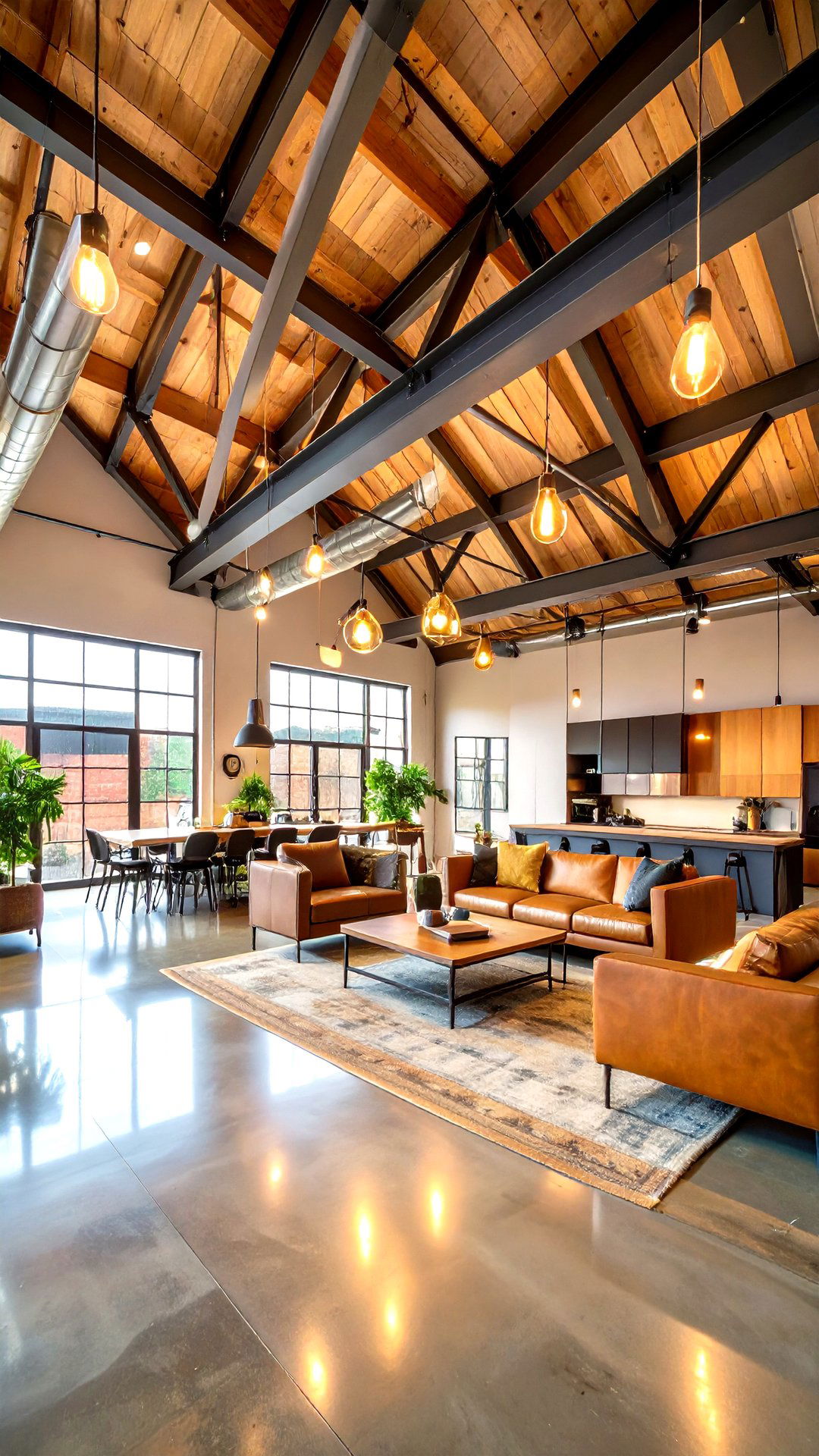 Steel Truss Cathedral Ceiling Industrial Edge - 25 cathedral ceiling ideas