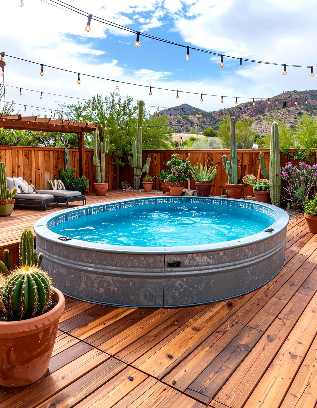 Stock Tank Charm Meets Deck Illusion for an Above Ground Pool - 25 above ground pool landscaping ideas