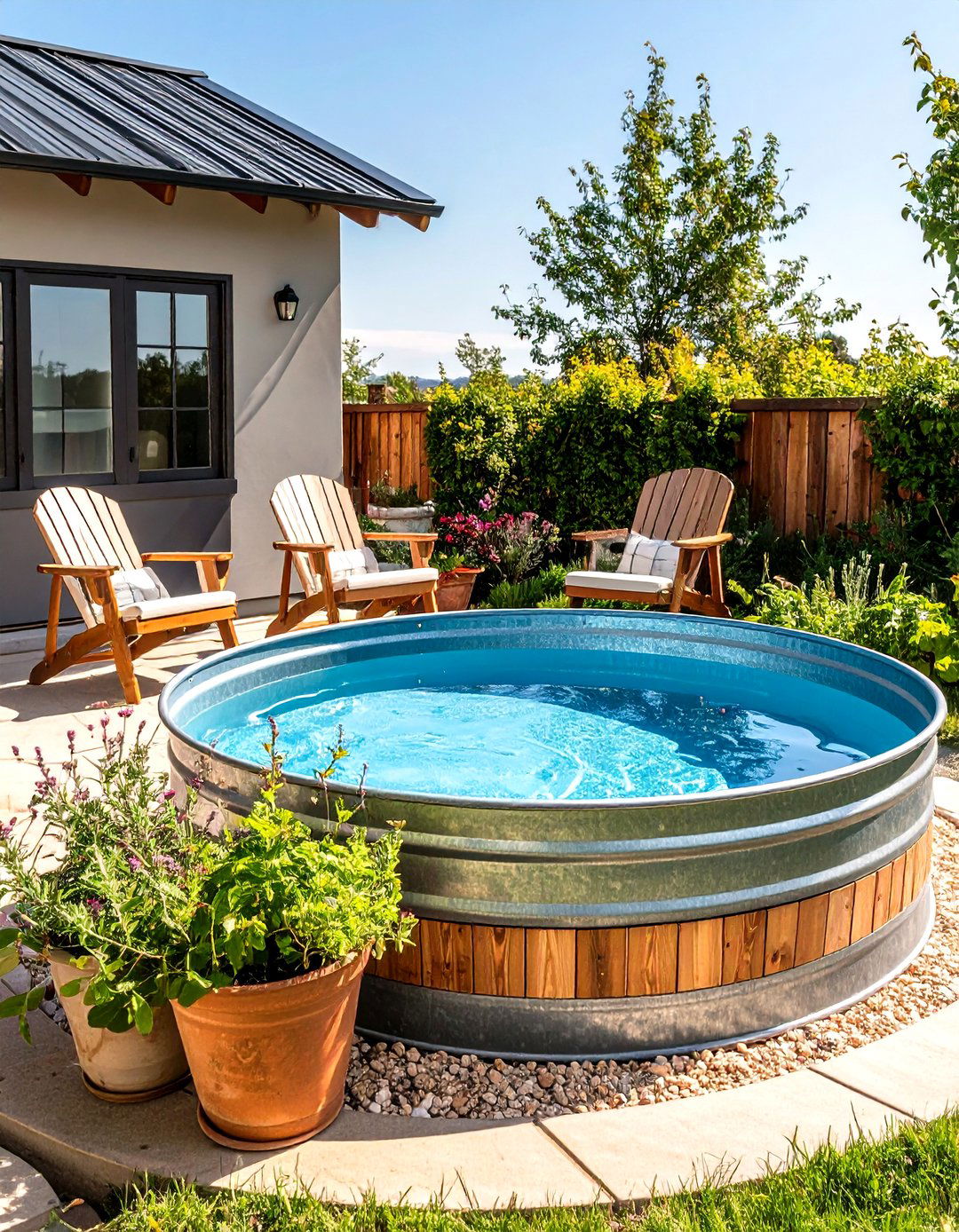 Stock Tank Pool Charms with Farmhouse Flair - 25 above ground pool ideas