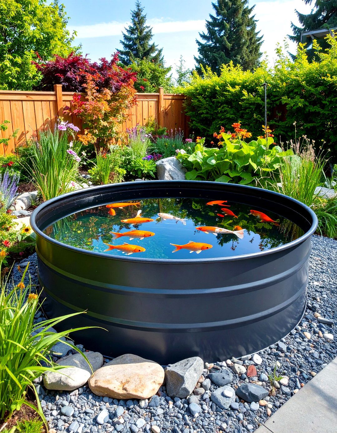 Stock Tank Repurposed Pond - 25 backyard pond ideas