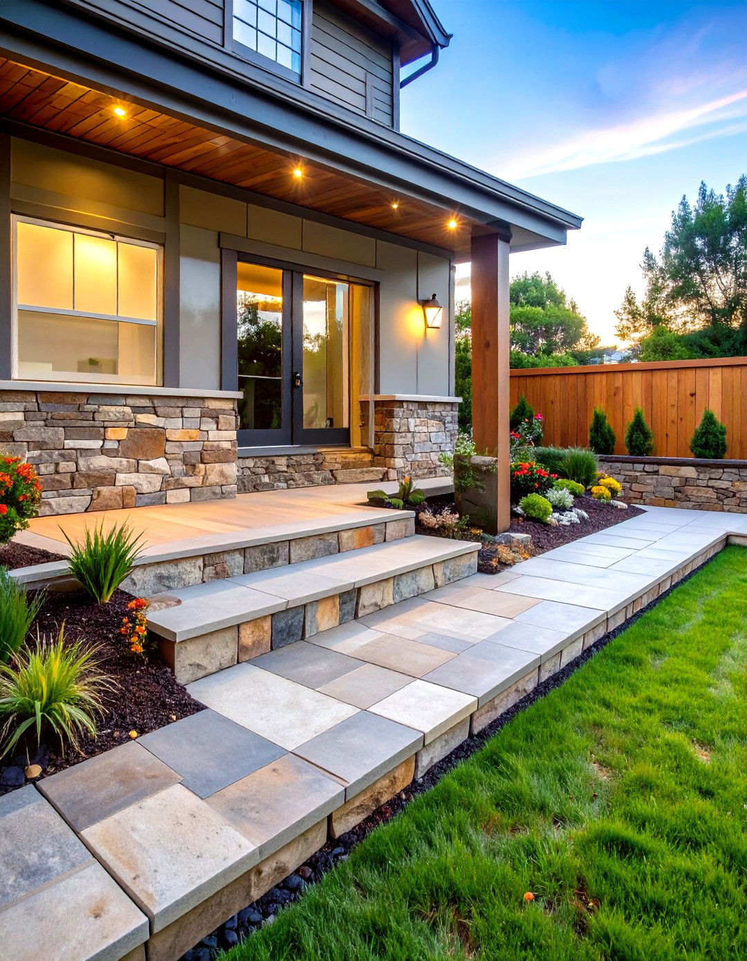 Stone Veneer Wrapped Deck Fascia - 25 deck fascia ideas