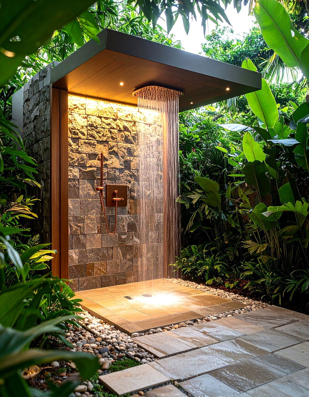 Stone Wall Spa Outdoor Shower - 25 outdoor shower ideas