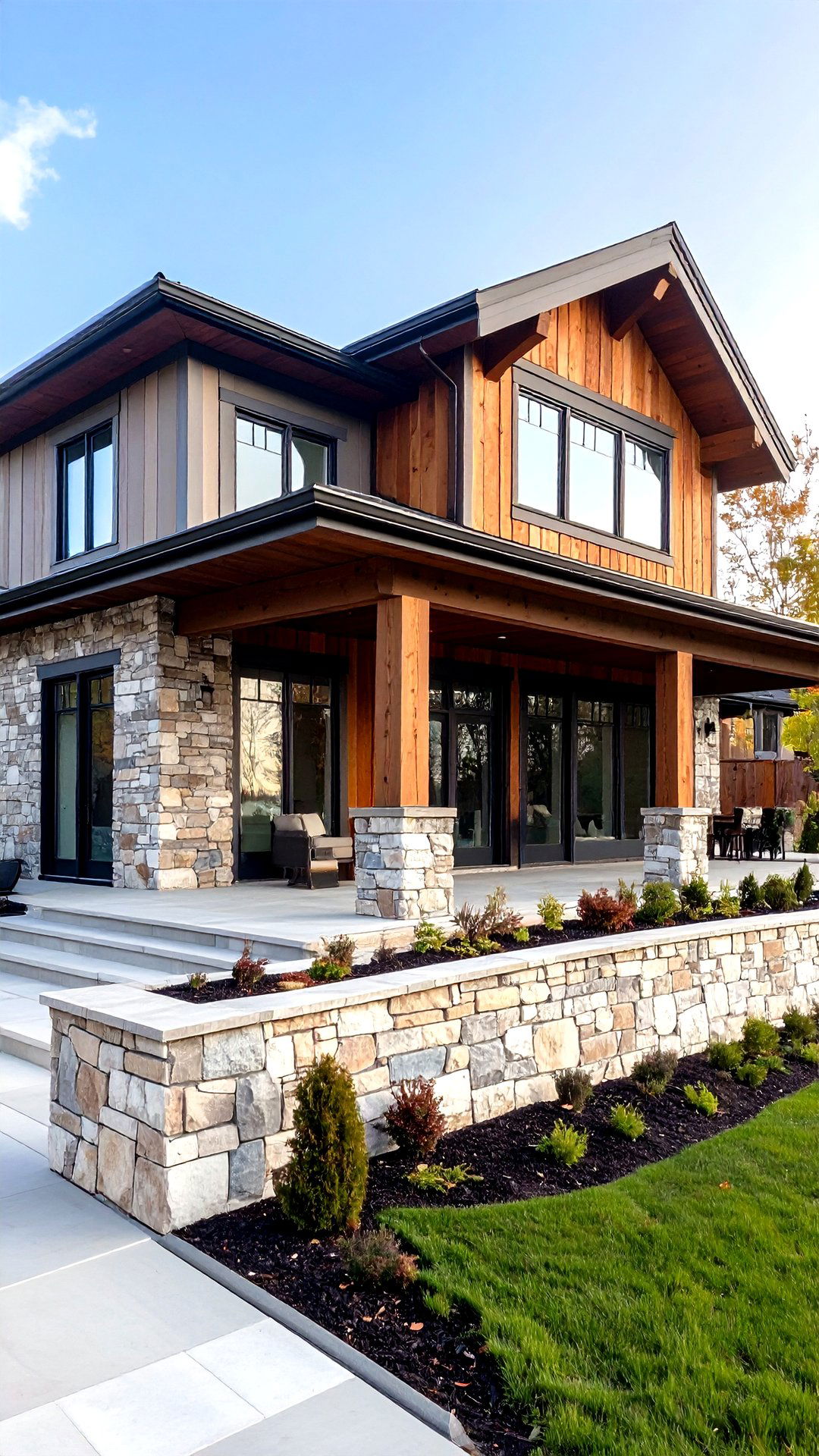Stone and Wood Cladding Mix Textures the Boho House Exterior - 25 boho house exterior ideas