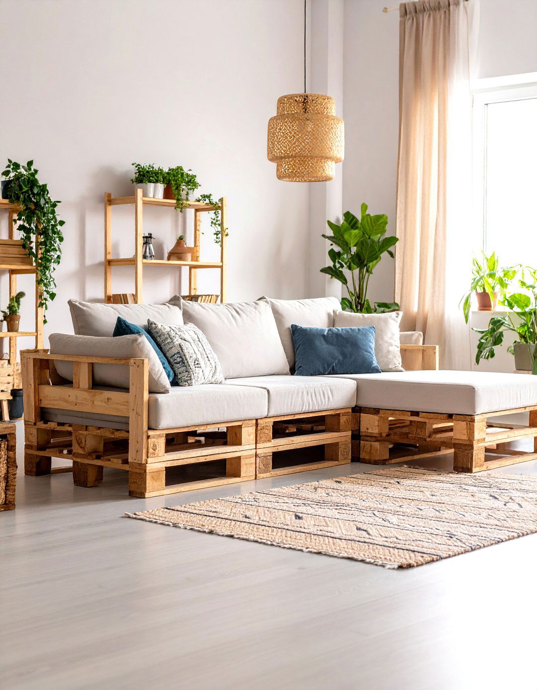 Storage Pallet Sectional on Casters - 25 floor seating ideas