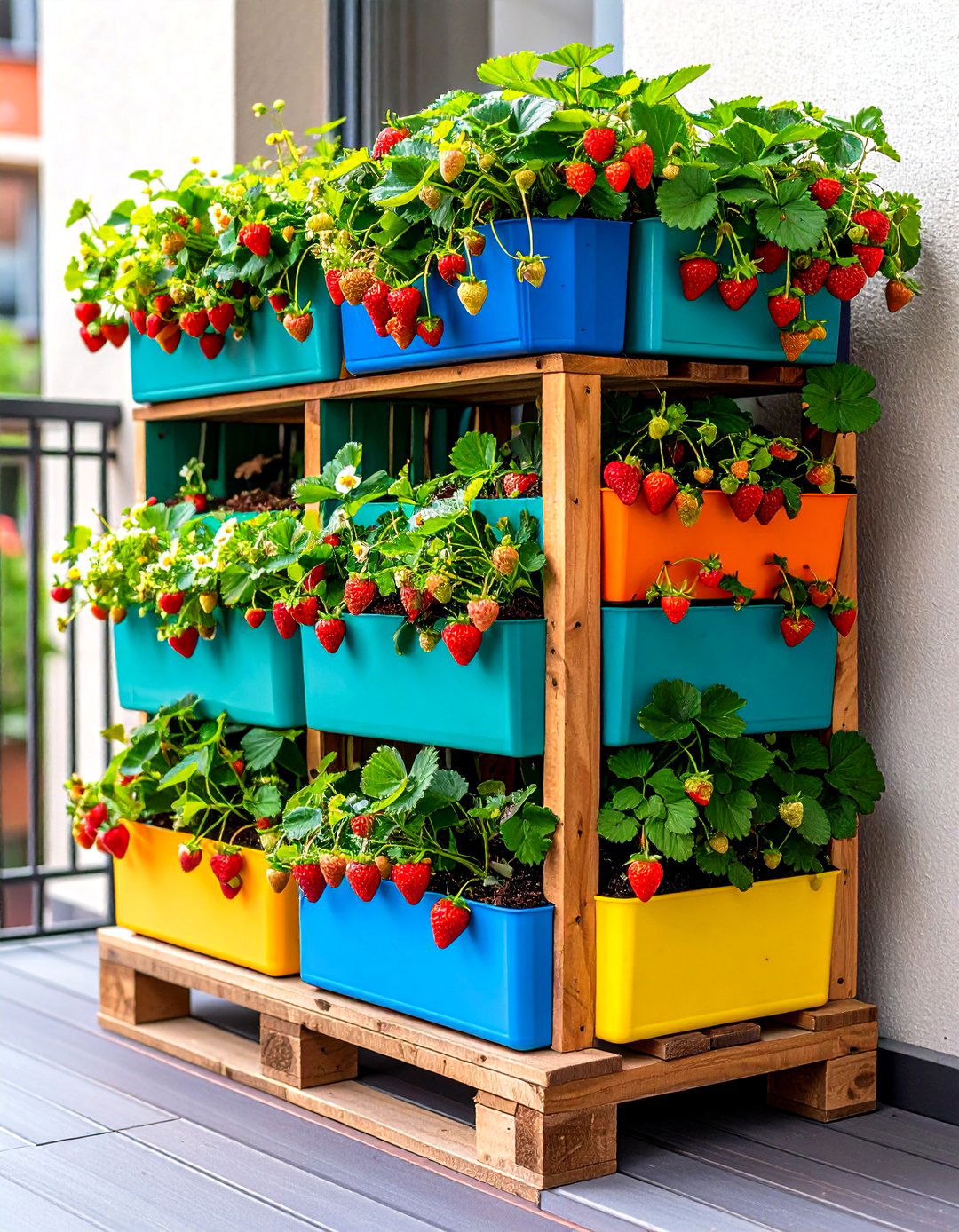 Strawberry Pocket Pallet Planter - 25 pallet garden ideas