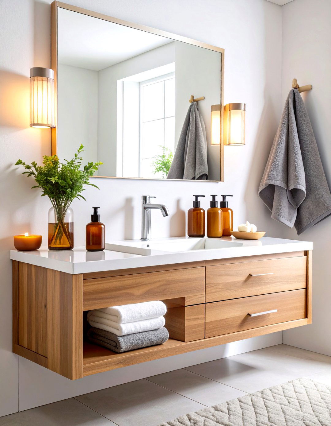 Streamline the Bathroom Vanity - 25 minimalist apartment ideas
