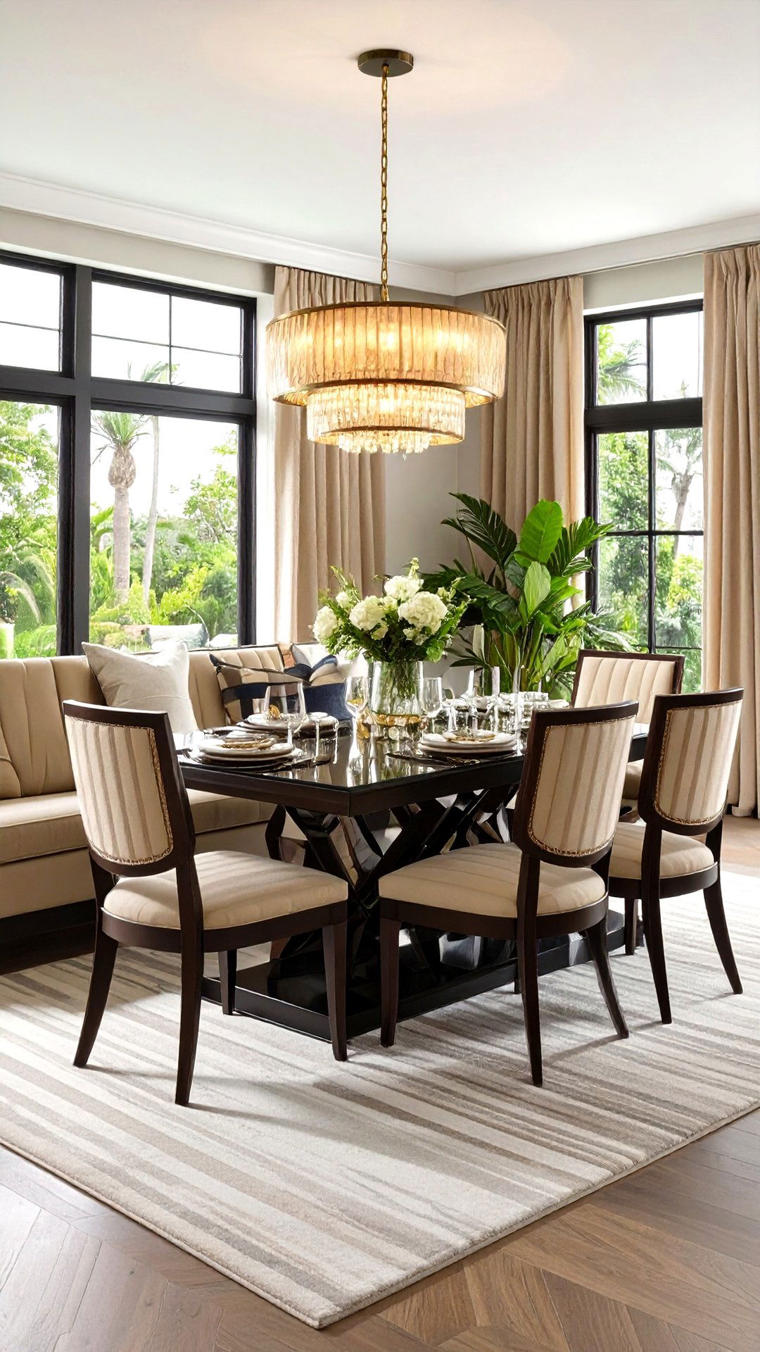 Streamlined Banquette Seating for a Cozy Art Deco Dining Room - 25 art deco dining room ideas