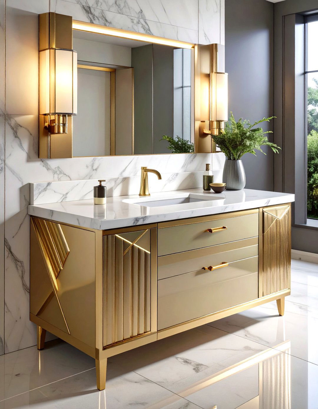 Streamlined Deco Vanity Units - 25 art deco bathroom ideas
