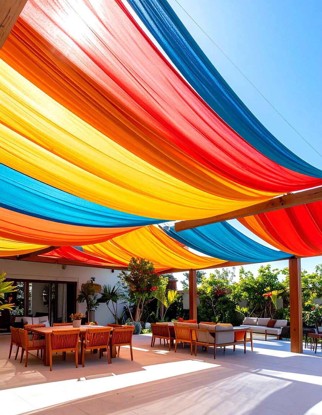 Stretch Fabric Sail Patio Ceiling - 25 patio ceiling ideas