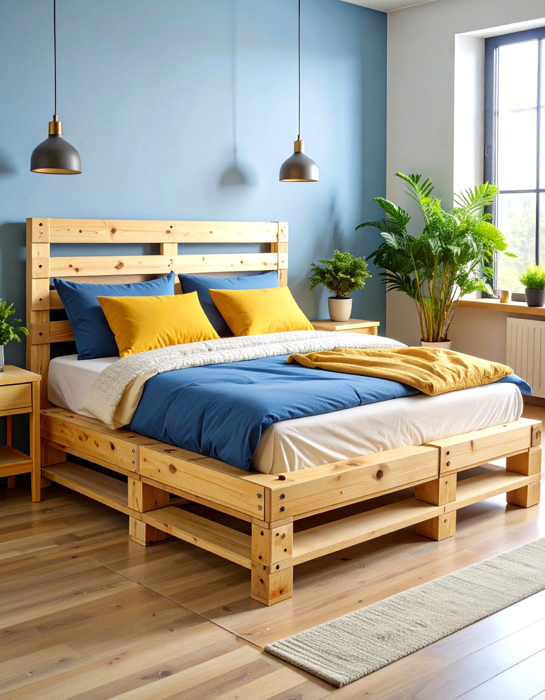 Sturdy Pallet Bed Frame Platform - 25 pallet furniture ideas