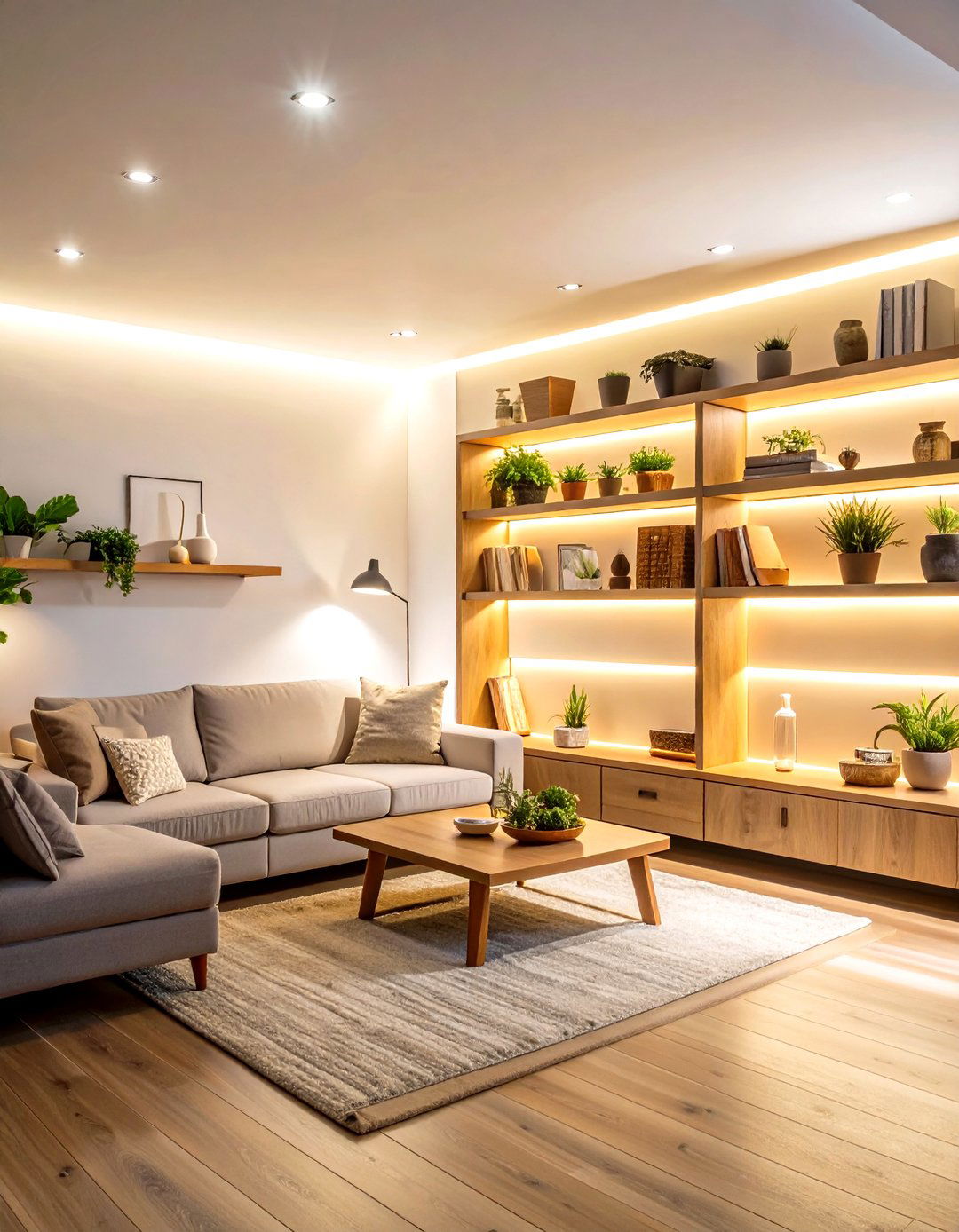 Subtle Cove Lighting That Washes Walls with Glow - 25 basement lighting ideas