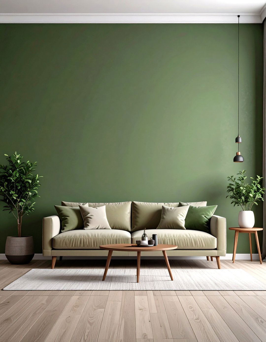 Subtle Olive Ombre Fade - 25 olive green accent wall ideas