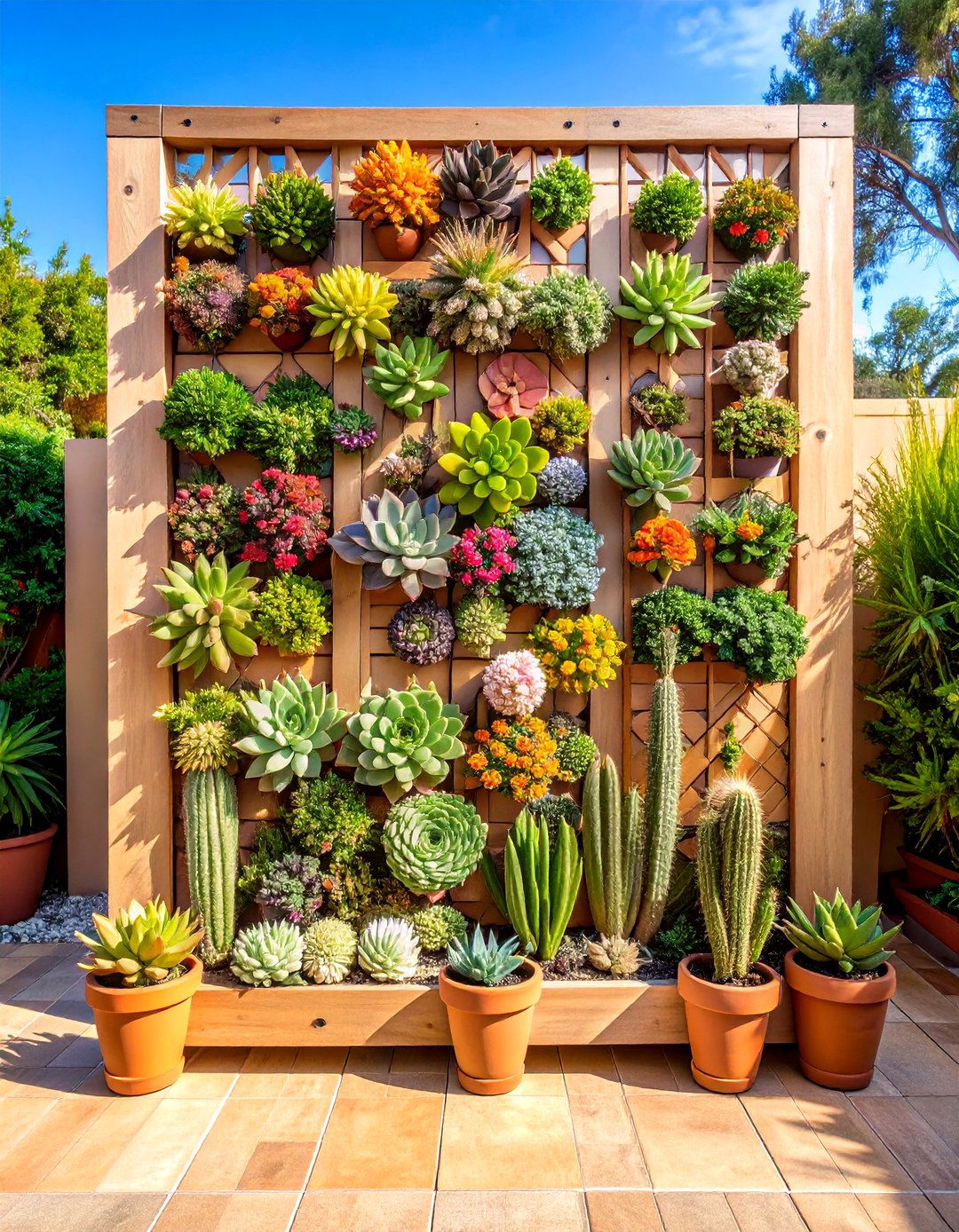 Succulent Living Wall Display - 25 pallet garden ideas