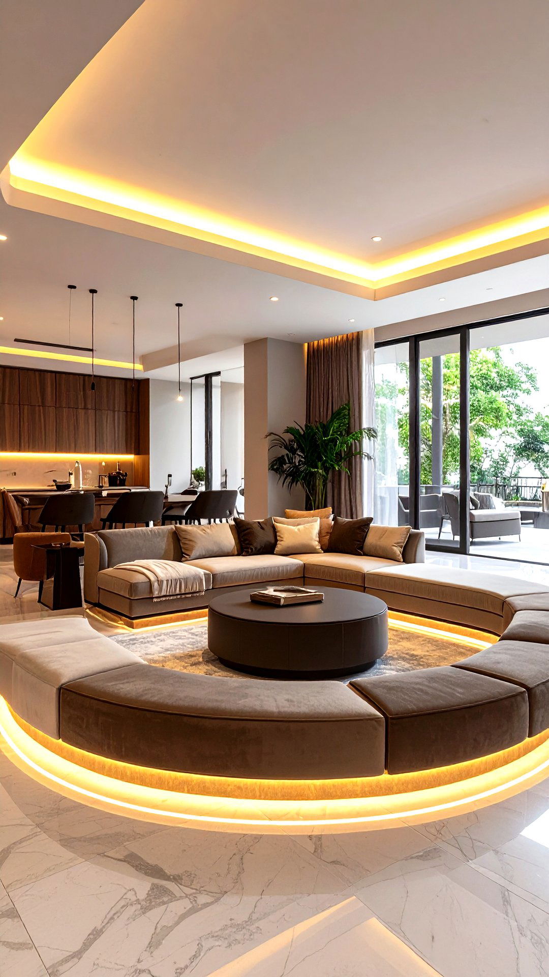 Sunken Conversation Pits Reimagine an Art Deco Living Room Layout - 25 art deco living room ideas
