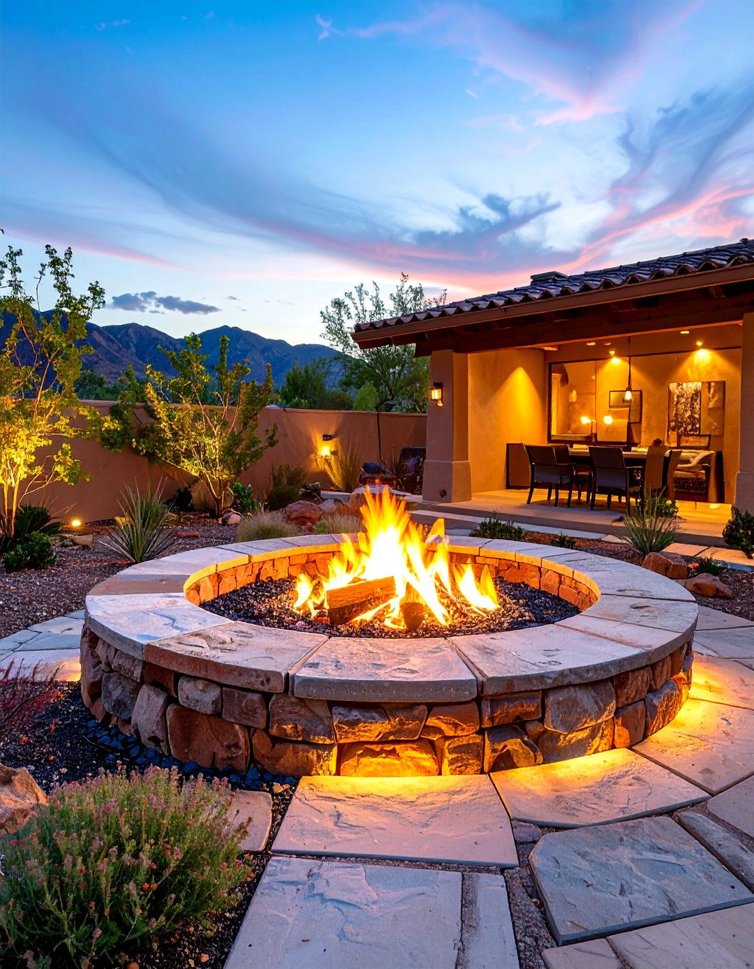 Sunken Fire Pit Warms Cool Desert Backyard Nights - 25 arizona backyard ideas