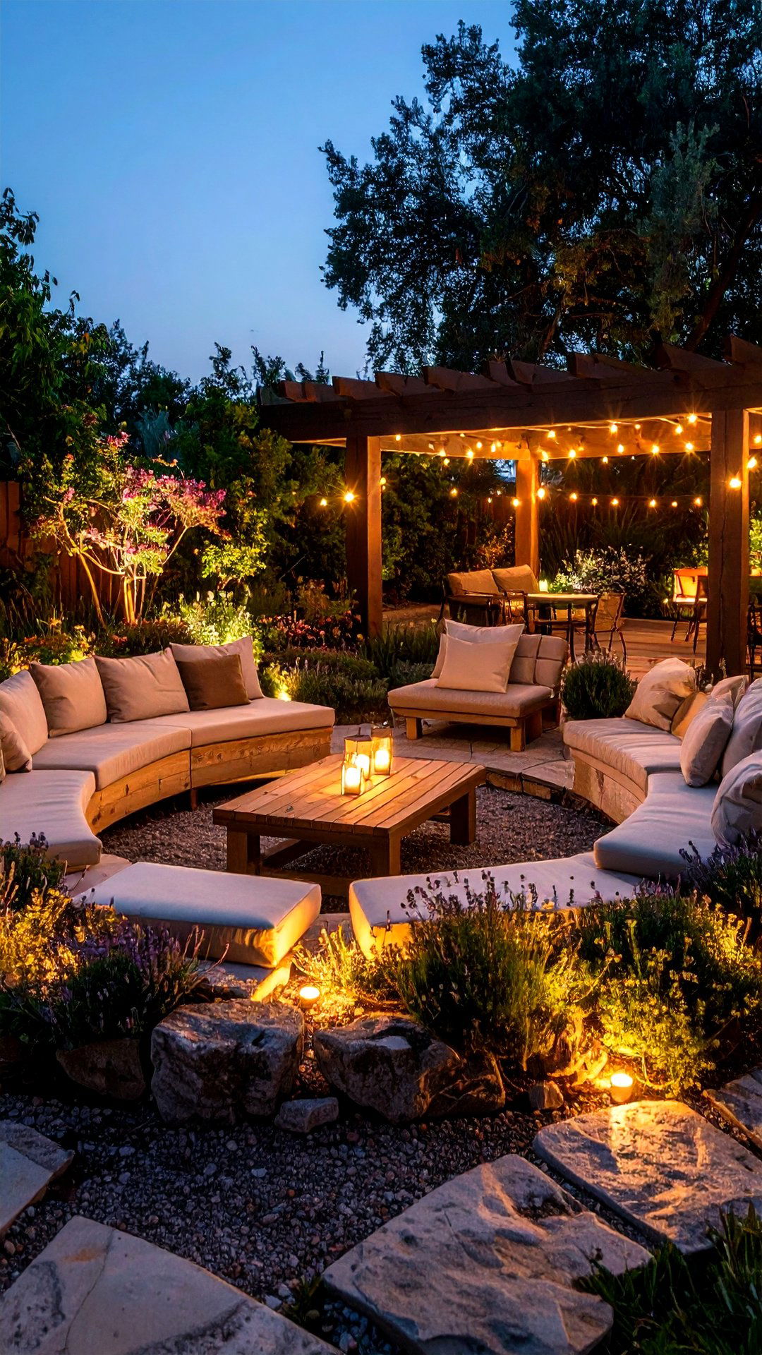 Sunken Seating Circle Inspired by Ancient Theatres - 25 greek garden ideas