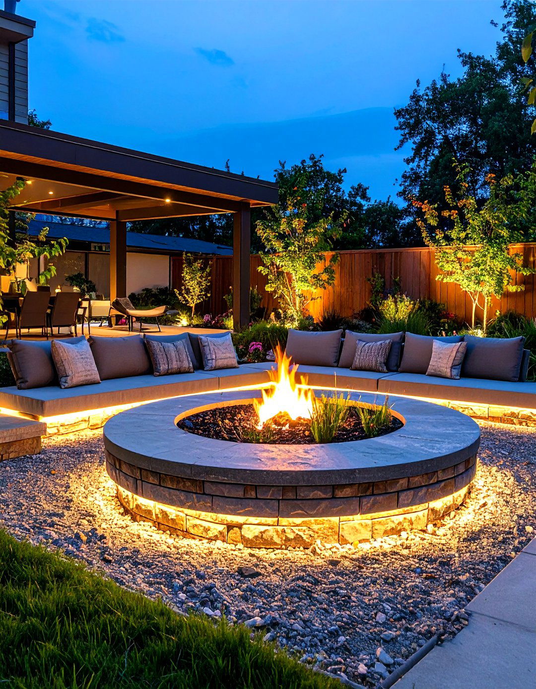 Sunken Seating Outdoor Fireplace Conversation Pit - 25 outdoor fireplace ideas