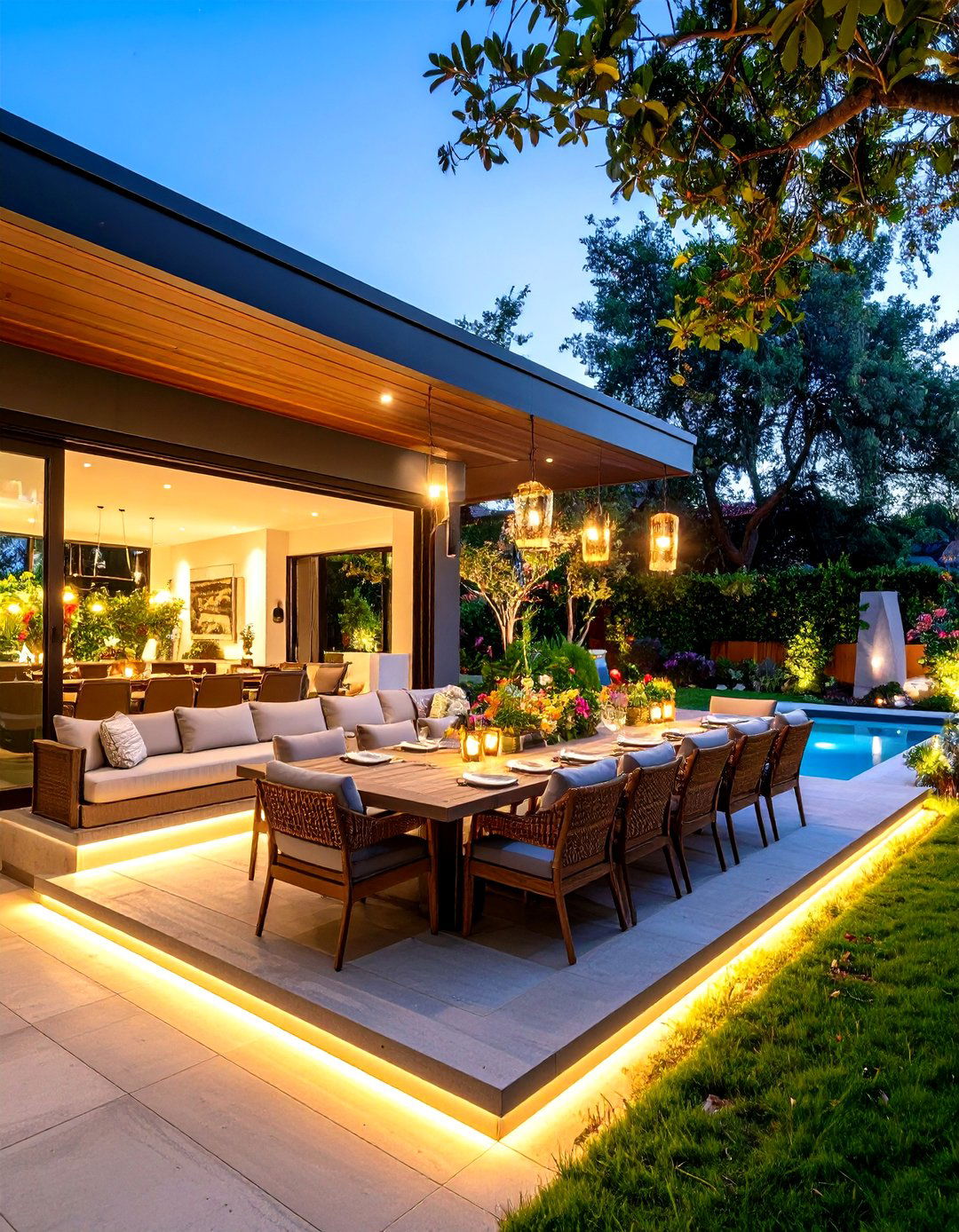 Sunken Terrace Dining Lounge - 25 outdoor dining area ideas