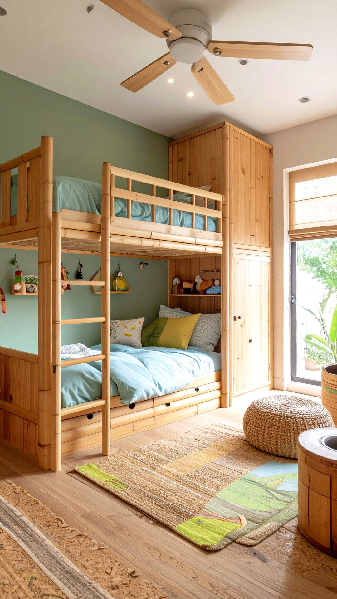 Sustainable Bamboo Bunk Room for Eco Conscious Homes - 25 bunk room ideas