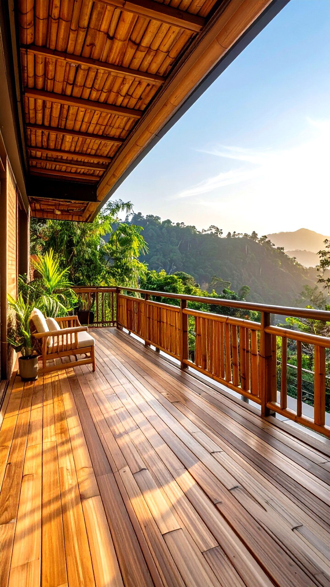 Sustainable Bamboo Cantilever Balcony Finish - 25 cantilever balcony ideas