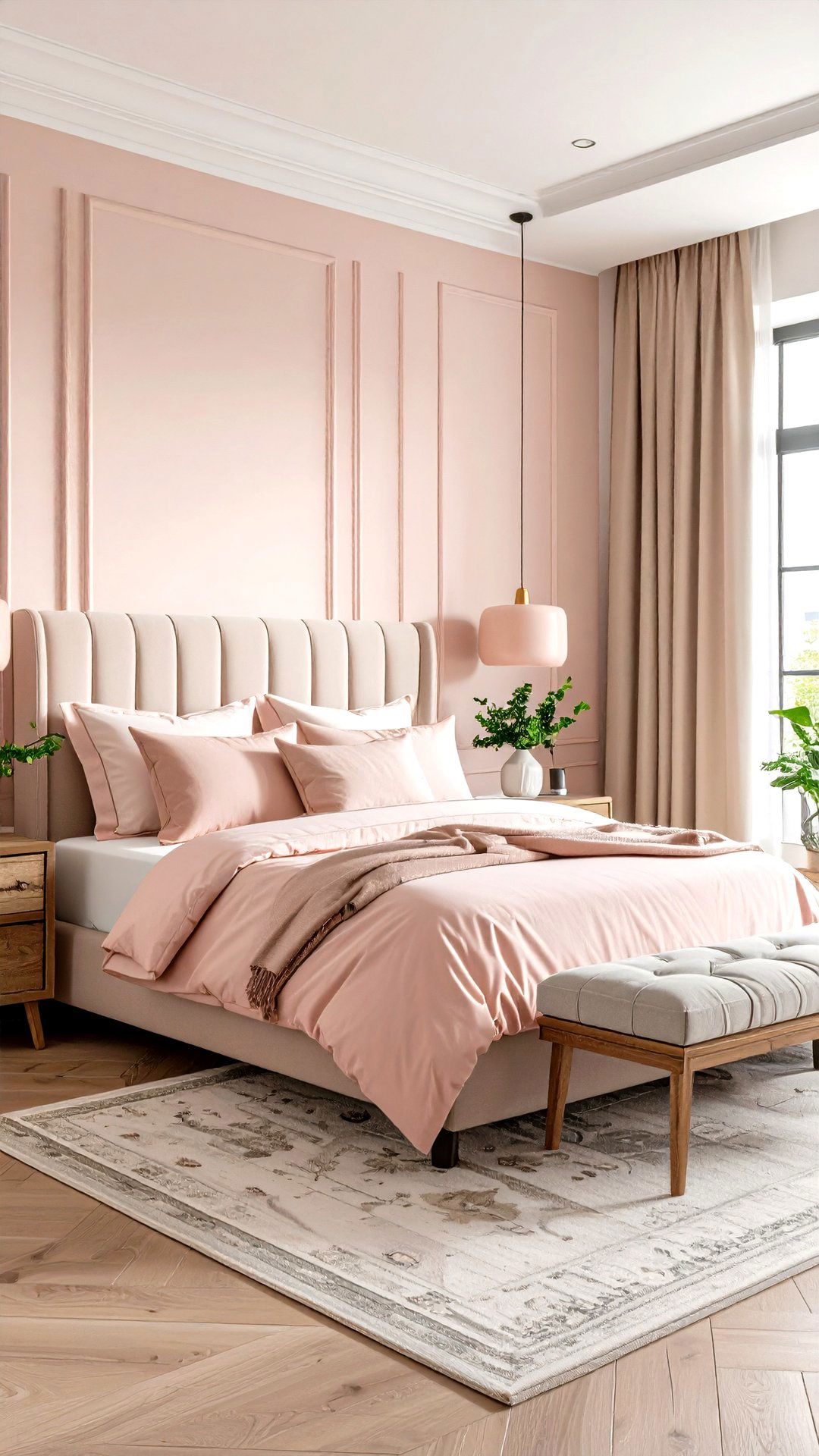 Sustainable Blush Fabrics and Finishes - 25 blush pink bedroom ideas