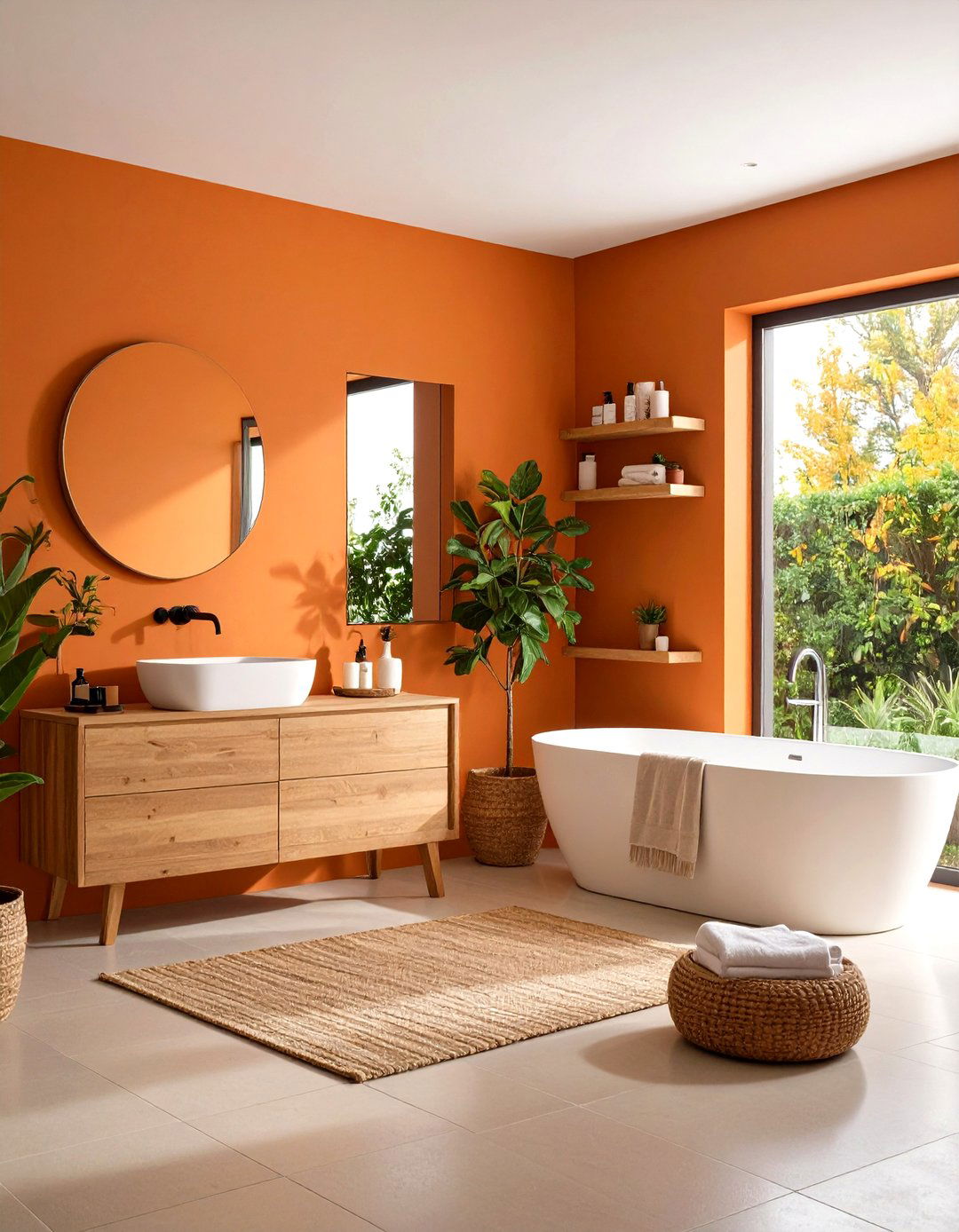 Sustainable Clay Based Orange Paints - 25 orange bathroom ideas